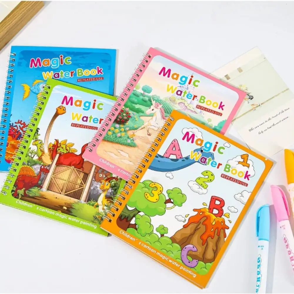 Reusable Magic Water Quick Dry Book Water Coloring Book with Magic Pen