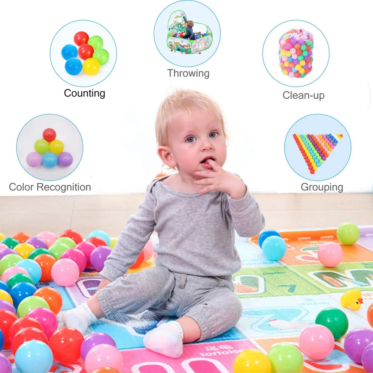 Pack Of 50 Play Balls Multicolor Tent Balls For Kids Play