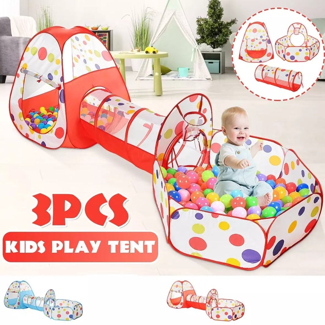 Kids Pop Up Play Tunnel Tent House (Tunnel 3 pcs)